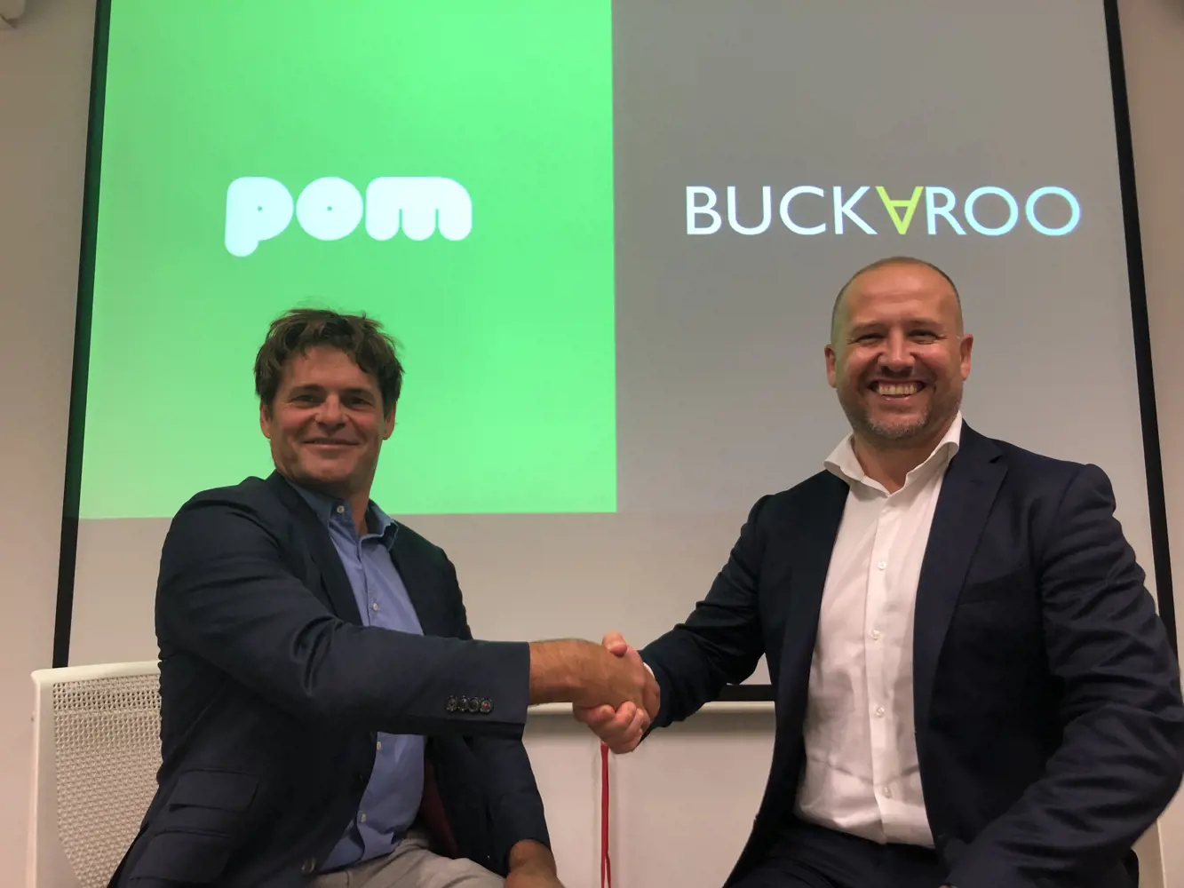 Johannes Vermeire (CEO de POM) en Alexander van Leeuwen (Responsable des relations chez Buckaroo)