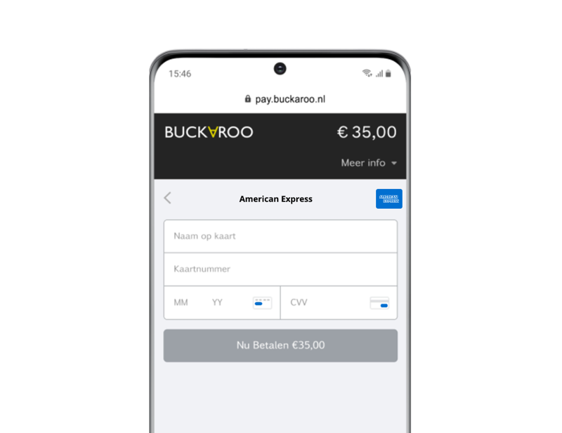 Kostenloses Buckaroo-Konto - Akzeptieren Sie American Express in Ihrem Webshop